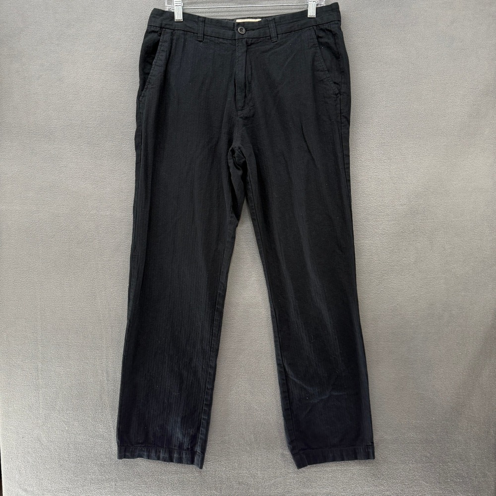 Old Navy Chino Pants 34x34 Mens Black 100% Cotton Straight Leg Textured